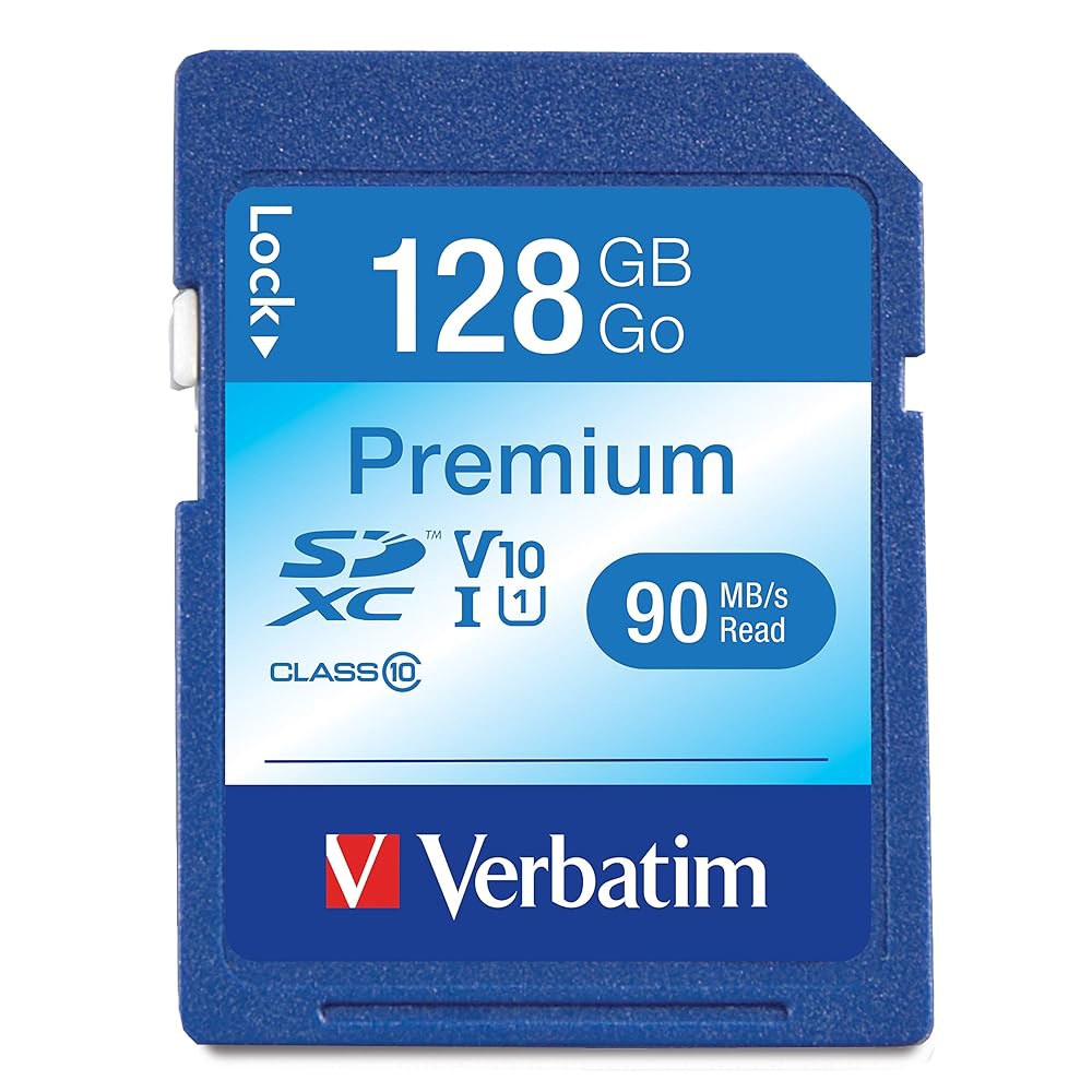 버바팀 128GB 프리미엄 SDXC 메모리 카드, UHS-I V10 U1 클래스 10 4 GB - 상품 이미지