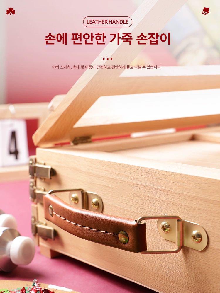 미니 이젤 스탠드 접이식 탁상용 캔버스 화판 미술용품 드로잉 도구 수채화 그림 그리기 아트 세트 이미지 6