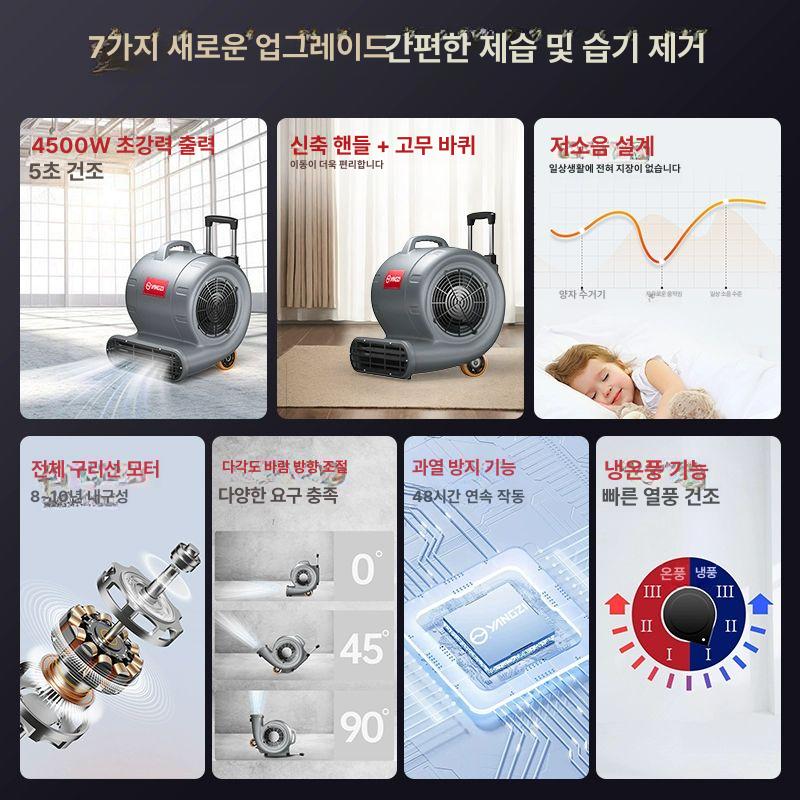 고속 바닥난방 온풍 제습기 욕실 건조 환기 멀티 핸들형 가정용 산업용 - 상세 이미지 4