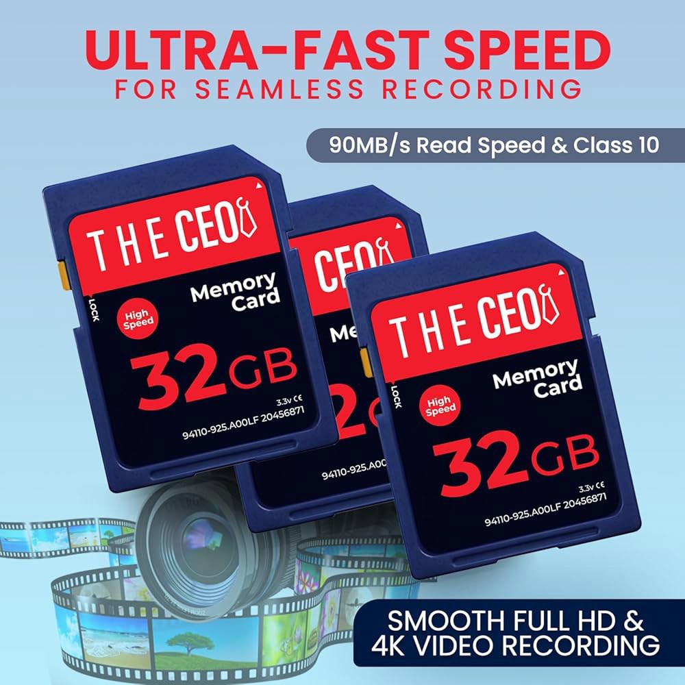 CEO TF 메모리 카드 울트라 SDHC UHS-I 90MB /s - 고속 및 신뢰할 수 있는 카메라 풀 HD 비디오 사진에 이상적인 빠른 읽기/쓰기를 위한 클래스 10 장기 저장 - 상세 이미지 3