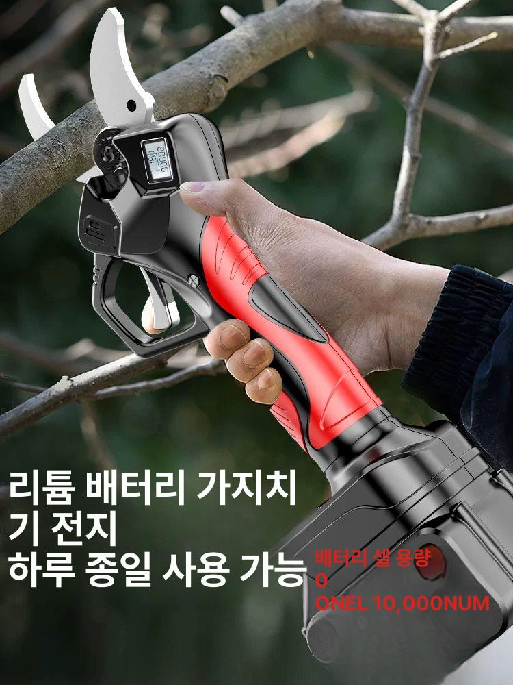 충전식 전동가위 강력 과수 원예가위 원예용 전동전지가위 가지 가정용 리튬 배터리 - 상세 이미지 3