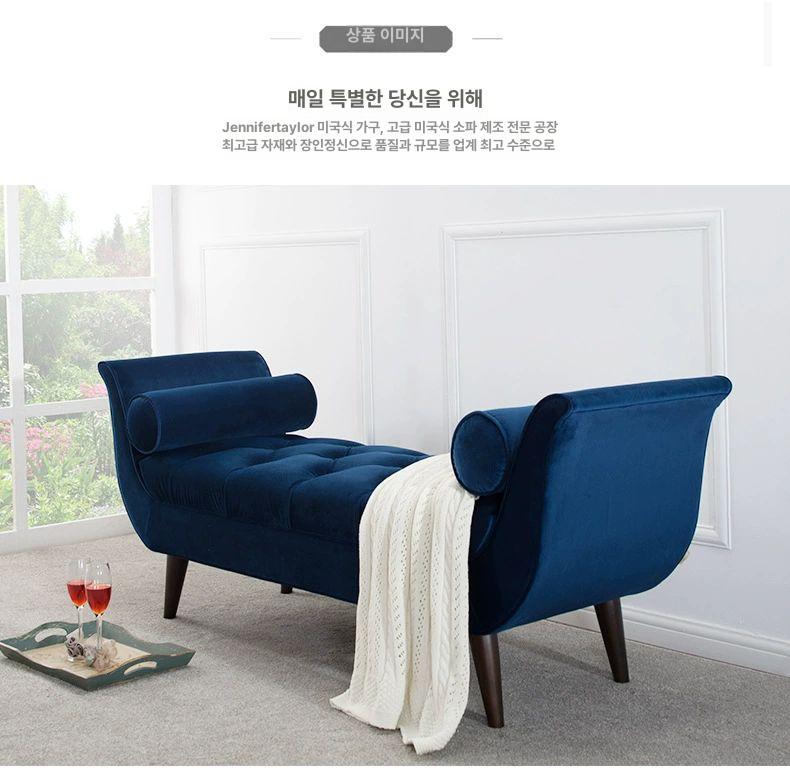 침대 옆 벤치 쇼파 스툴 수납형 침실 가구 북유럽 심플 디자인 그레이 그린 보조 시트 - 상세 이미지 4