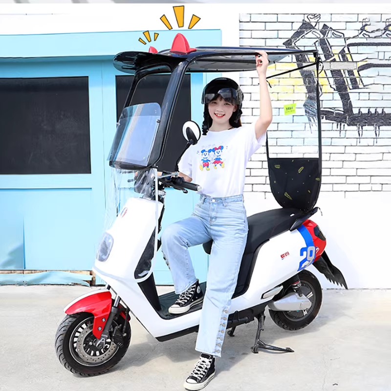 스쿠터 캐노피 지붕 윈드스크린 햇빛 가리개 시야확보 기본/거울 - 상세 이미지 2