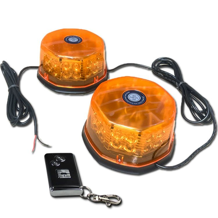 LED 경광등 12V 24V 황색 경광 신호 회전 점멸 플래시 깜빡이 라이트 주차 차량용 천장 장착 자동 경보등 - 상세 이미지 2