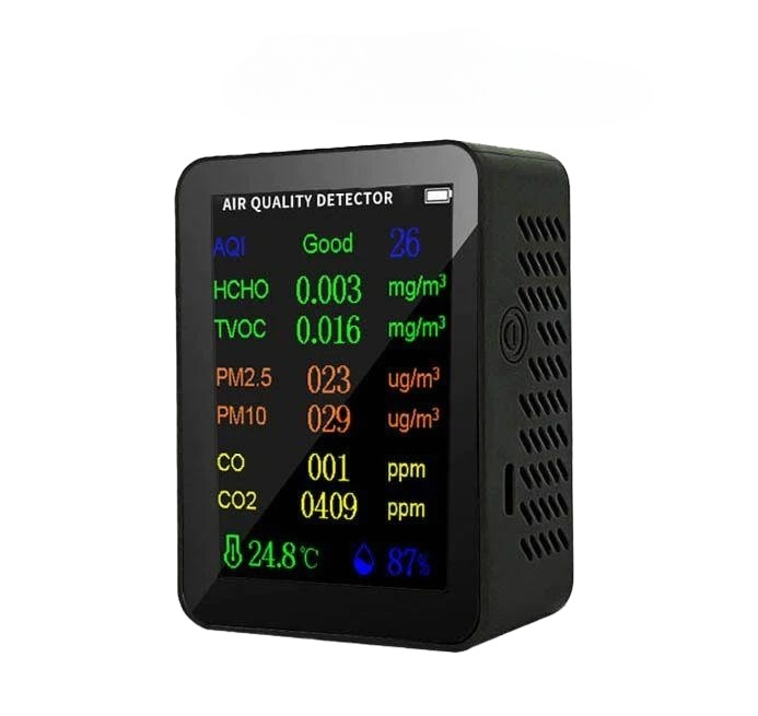 PM10 PM2 CO2 모니터 TVOC 공기질 측정기 소음 미세먼지 CO 센서 먼지 입자 - 상품 이미지