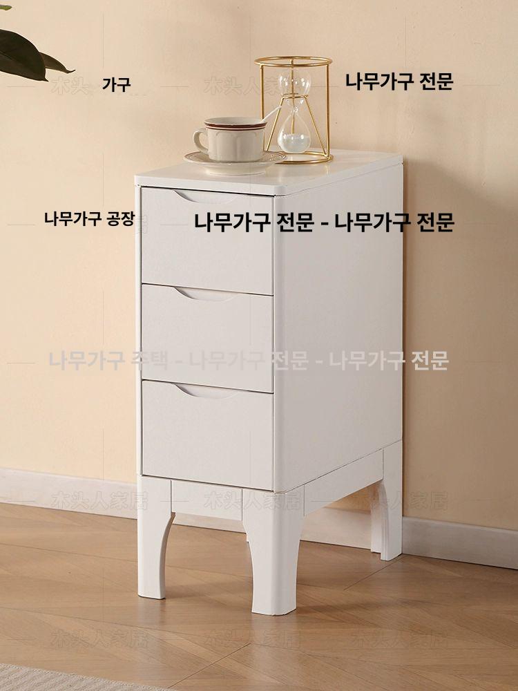 침대협탁 원목 슬림 나이트 테이블 침실 좌측우측 20cm 틈새수납 서랍식 침대옆탁자 - 상세 이미지 4