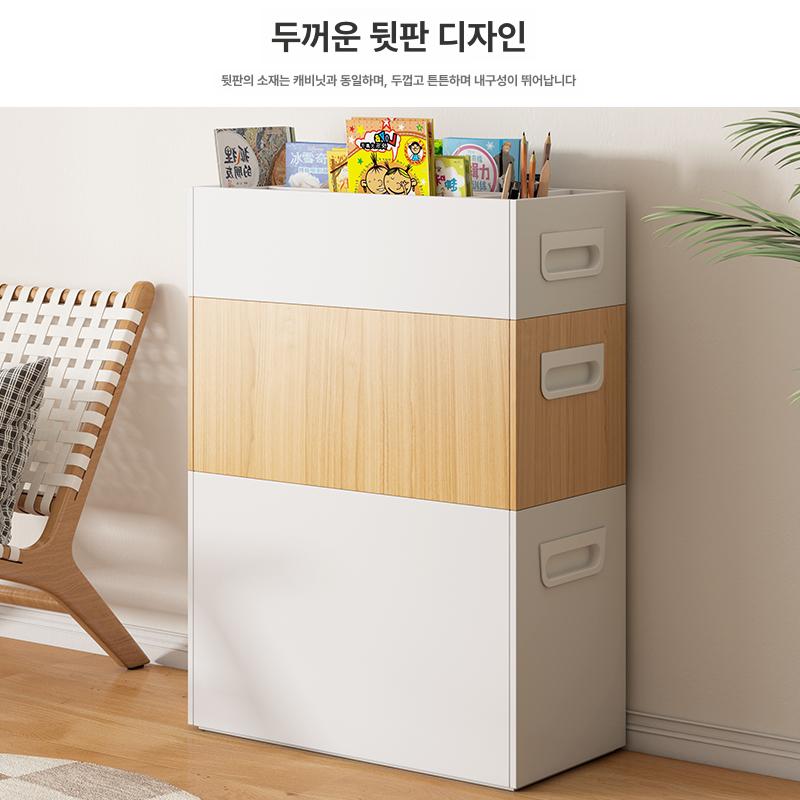 화이트 서재인테리어 서재책장 도어책장 다용도책장 도어형책장 상하부 틈새책꽂이 - 상세 이미지 3