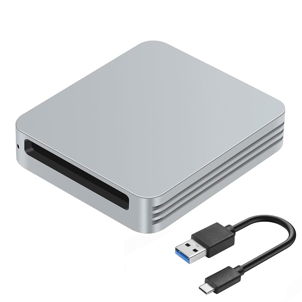 CERRXIAN CF Express 타입 B 카드 리더, USB 3.1 Gen 2 전송 속도 최대 10Gbps, Windows / Mac iOS Android와 호환 가능 - 상품 이미지