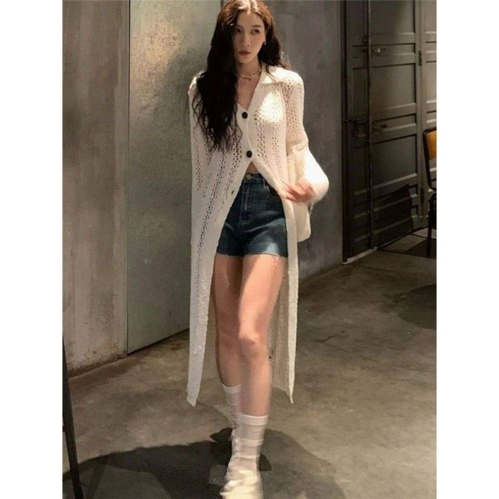 카디건 루즈핏 롱가디건 비치로브 롱카디건 여자롱가디건 여성롱가디건 여성 니트 여름 여자 - 상품 이미지