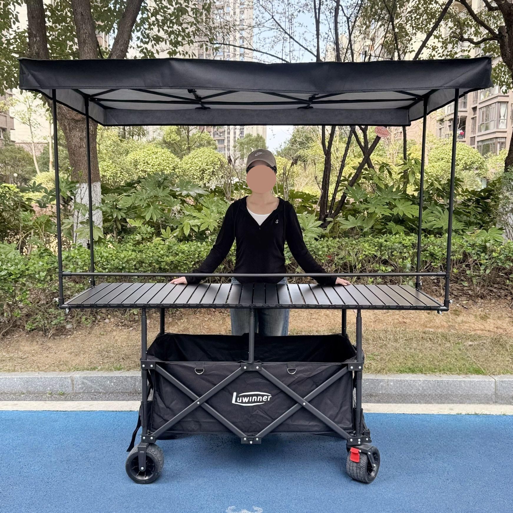 웨건 행사매대 선반 판촉 행사장 가판대 수납 노점상 간편 수레 플리마켓부스 - 상품 이미지
