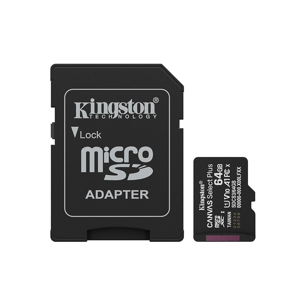 킹스턴 64GB 캔버스 셀렉트 플러스 마이크로SD 카드 | 최대 100MB /s 클래스 10, UHS-I, U1, V10, A1 SDCS3 64GB - 상품 이미지