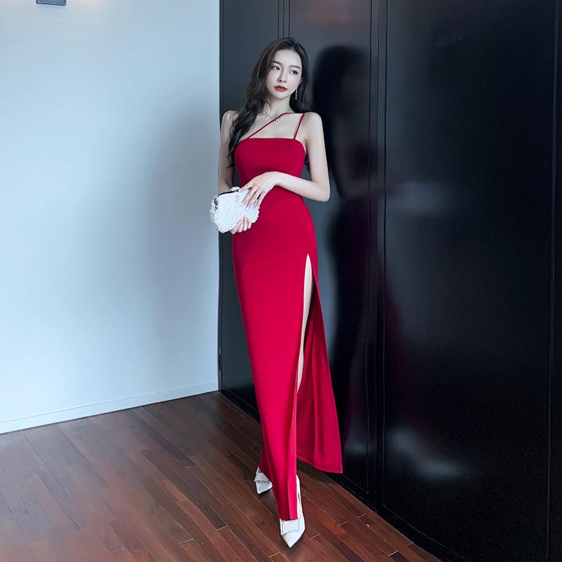 머메이드 원피스 우아한 파티드 레스 브이넥 스퀘어넥 오프숄더 반팔 롱드레스 결혼식룩 여성정장 - 상세 이미지 3