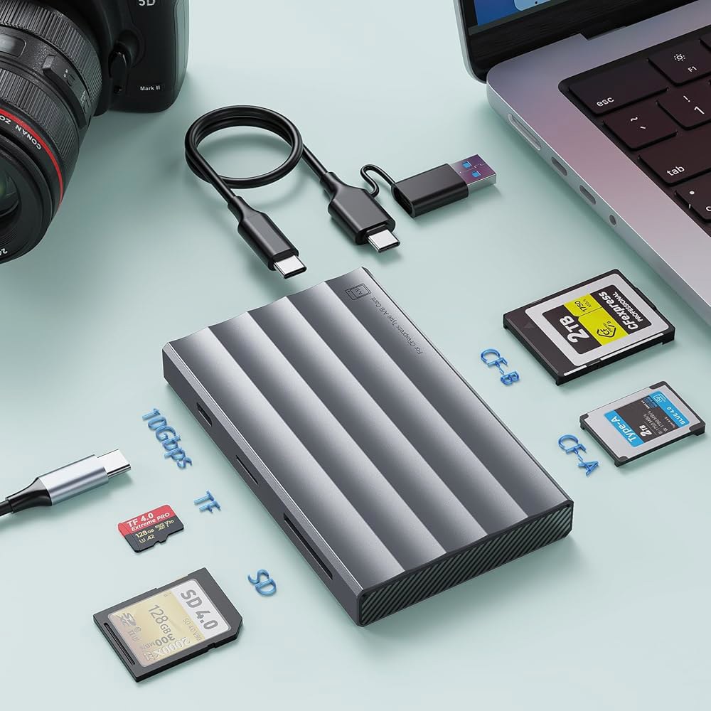 4 in 1 타입 A+타입 B CFexpress 카드 리더 USB 3.2 2세대 UHS-II SD4.0 & 마이크로 SD /TF 어댑터 10Gbps /A (Windows /Mac - 상품 이미지