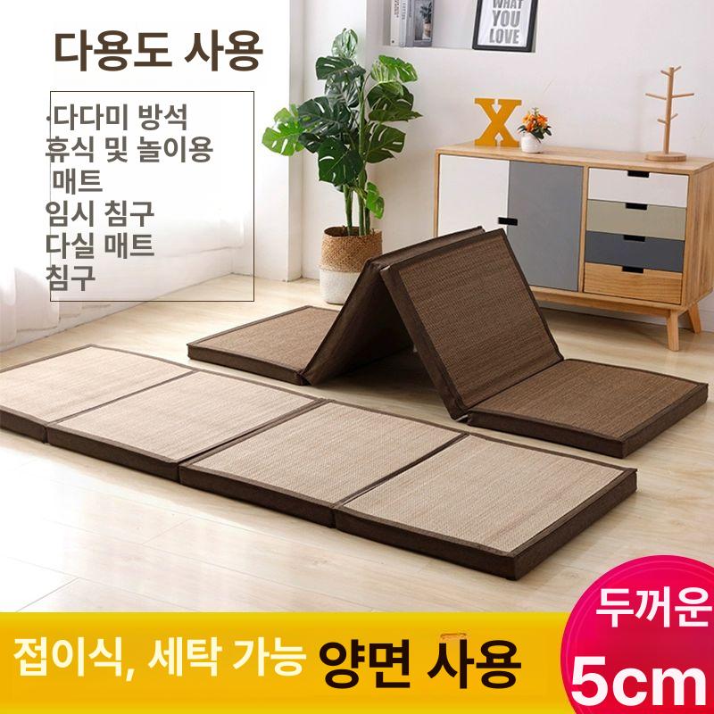다다미 매트 바닥 사계절 토퍼 대나무 일본식 거실 접이식 장판 쿨 다도 쿨매트 대형 - 상세 이미지 2