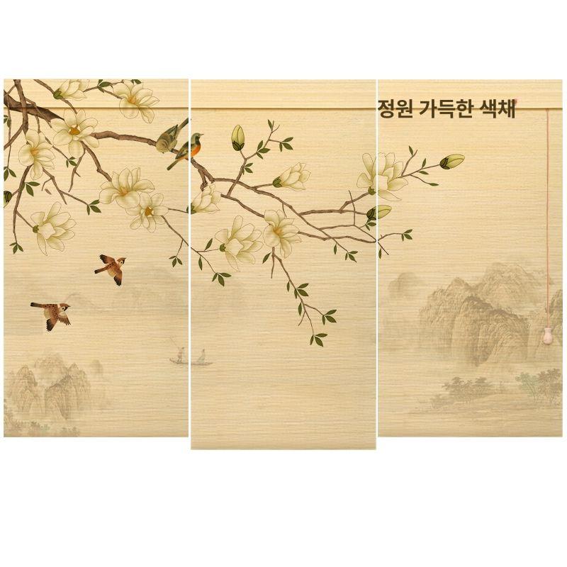 동양화 블라인드 사무실 산수화 롤스크린 커튼 중식당 인테리어 폭포 풍경화 이미지 6