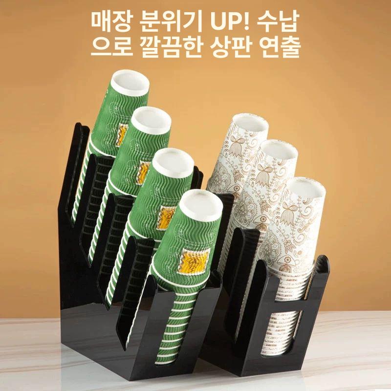 스테인레스 컵디스펜서 거치대 정리함 수납함 종이 컵홀더 카페디스펜서 매장 분배기 - 상세 이미지 3