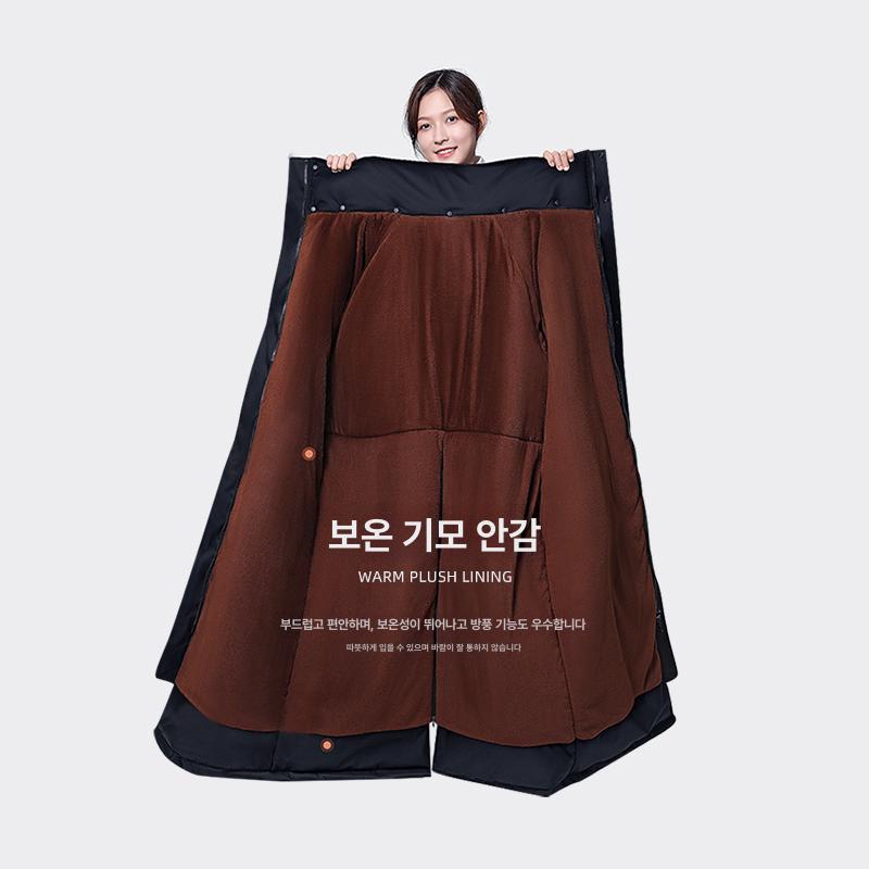 겨울 보온 멜빵 점프수트 누빔 패딩 캐주얼 바지 따뜻한 실내복 솜옷 방한용 배달원복 - 상세 이미지 2