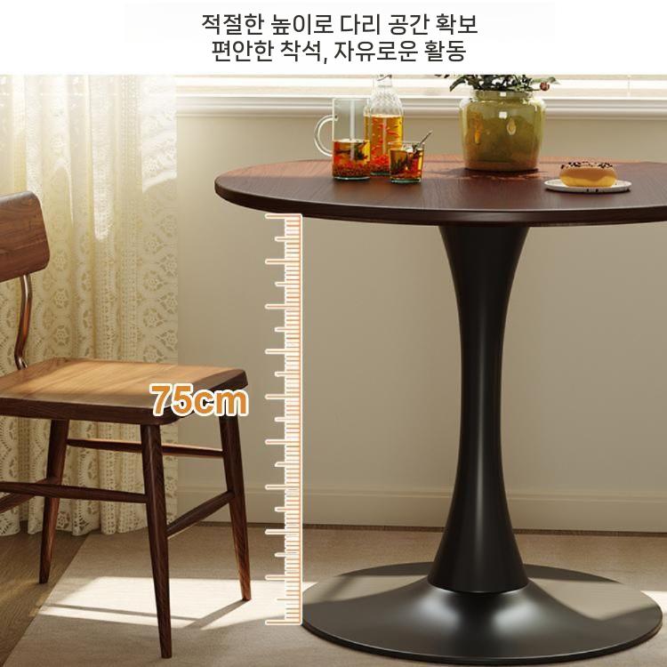 원형식탁 탁자 4인 접이식 입식 책상 인테리어 업소용 거실 다이닝 입식테이블 테이블 카페 - 상세 이미지 5