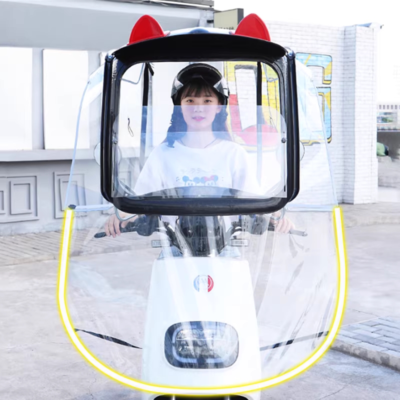 스쿠터 캐노피 지붕 윈드스크린 햇빛 가리개 시야확보 기본/거울 - 상세 이미지 4