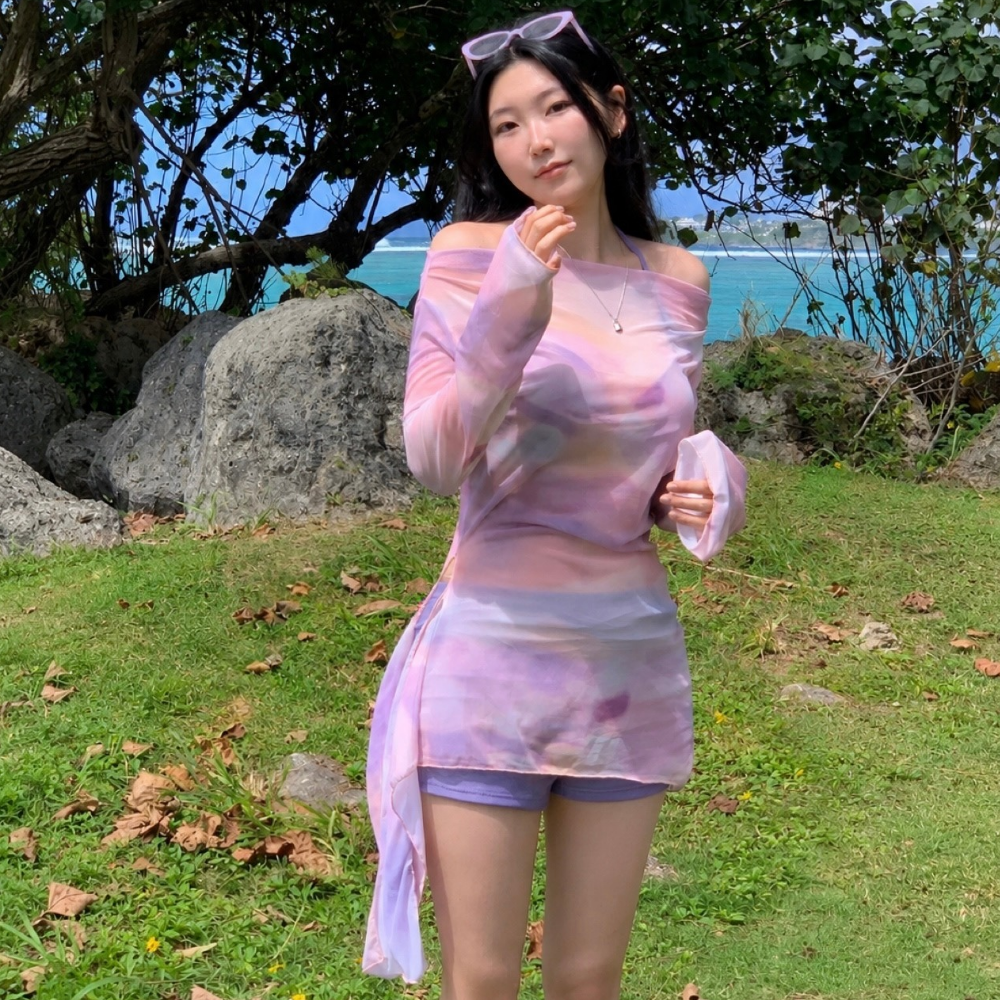 그라데이션 유교걸수영복 비키니 비키니커버업 체형커버수영복 - 상세 이미지 3