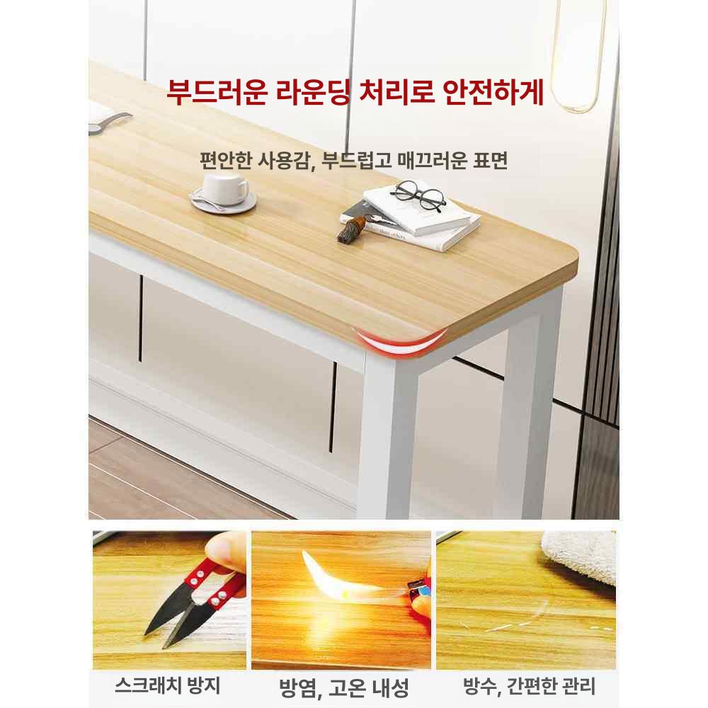 좁고긴 컴팩트 데스크 창가 베란다 책상 슬림 프레임 테이블 스튜디오 홈오피스 라이트 월 마운트 - 상세 이미지 5