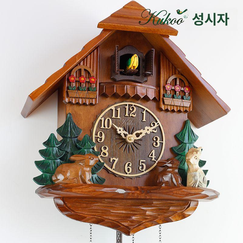 벽시계 뻐꾸기 엔틱 태엽 시계 거실 인테리어 모던 클래식 괘종 전통 방식 선물용 장식 소품 - 상세 이미지 3
