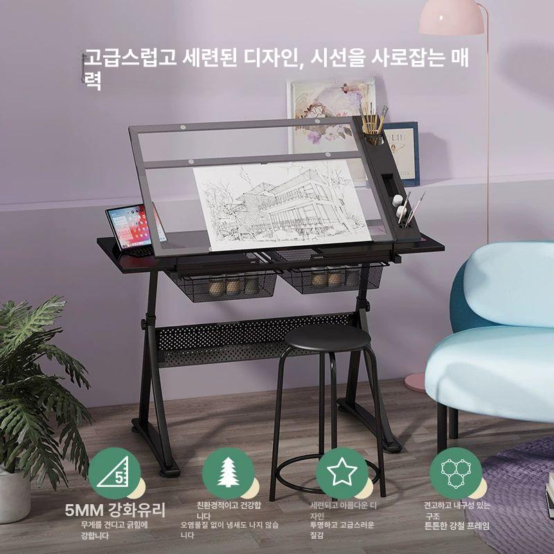 그림 드로잉책상 페인팅 아트 아티스트 조절 목재 드로잉데스크 관절형 제도 - 상세 이미지 2