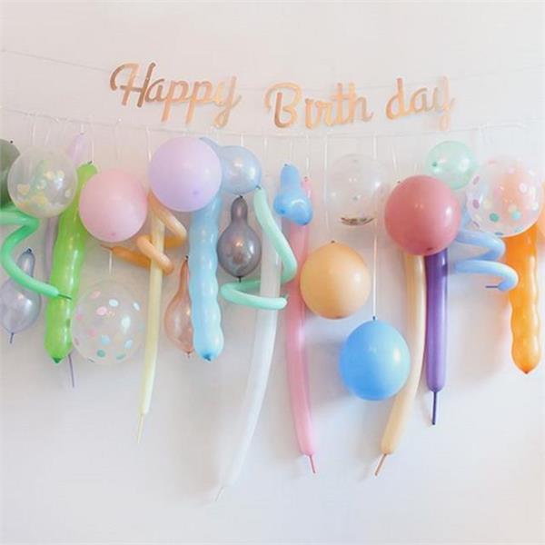 레인보우 생일 풍선 만들기 파티 풍선 생일축하 꾸미기 용품 - 상품 이미지