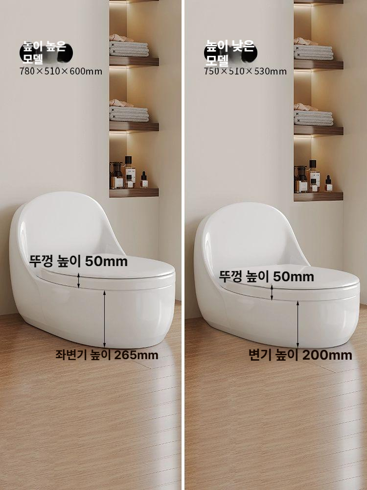 좌식 양변기 소형 절수형 간편 농막 컨테이너 임시 화장실 야외 캠핑 낮은변기 인테리어 화이트 - 상세 이미지 3