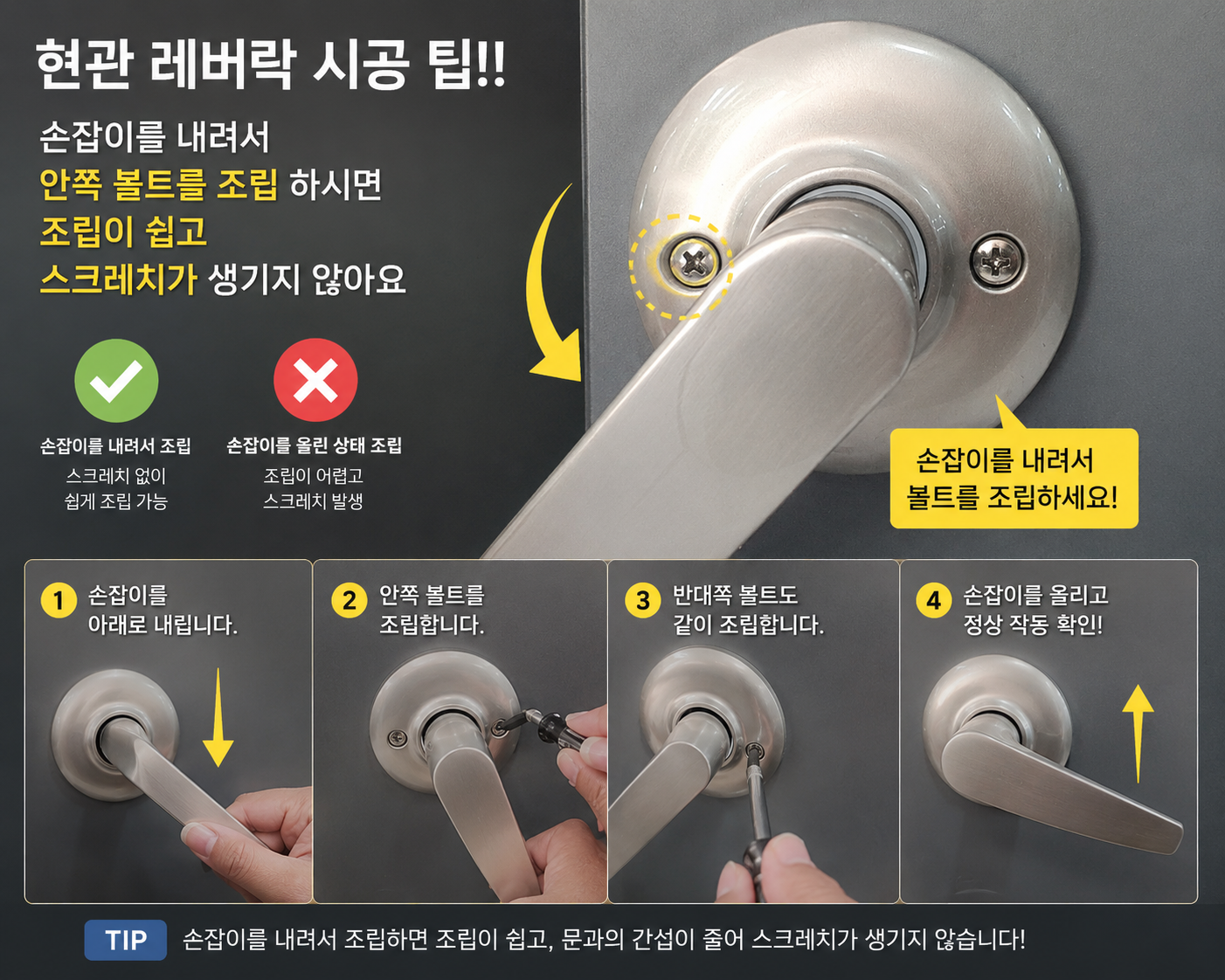 국산 KS 항균 변색 고장없는 현관 방화문 레버도어락 강력보안키3개 이미지 4