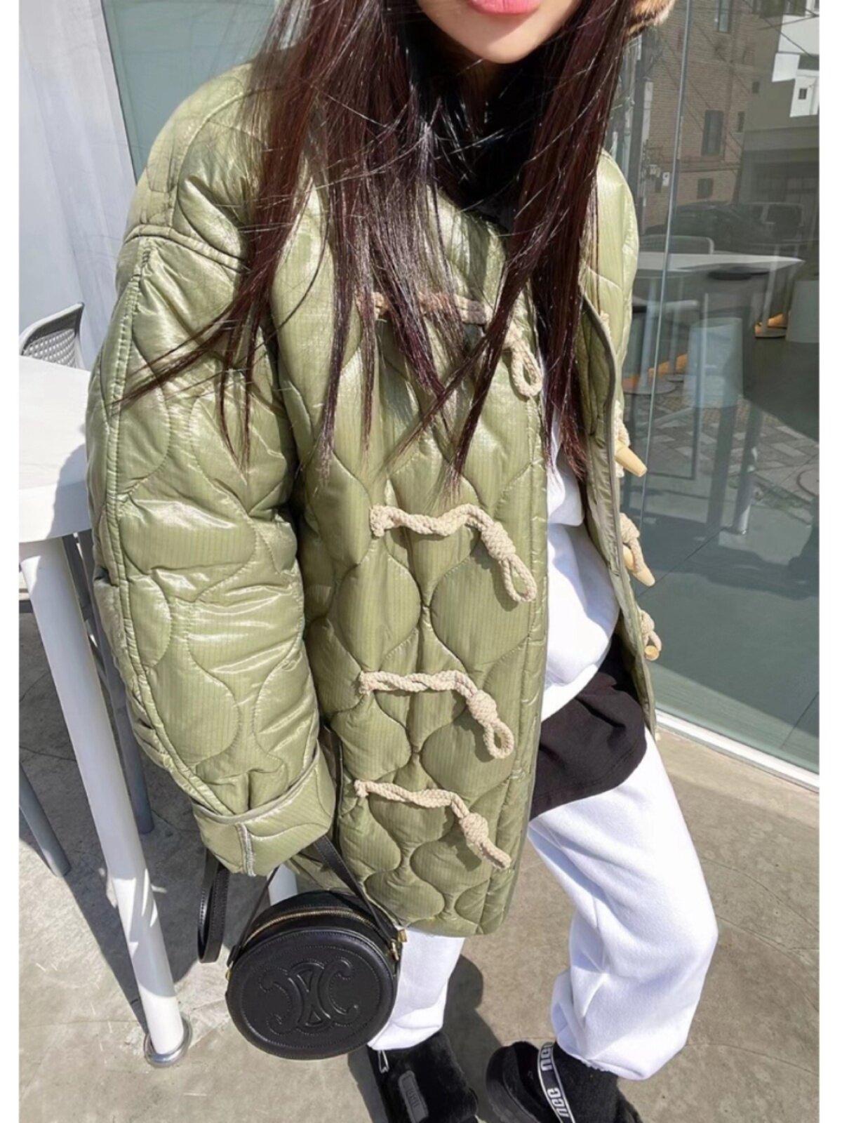 남녀공용 경량 패딩 집업 자켓 군사풍 양면 겨울 아우터 따뜻한 캐주얼 방한 코트 - 상세 이미지 5
