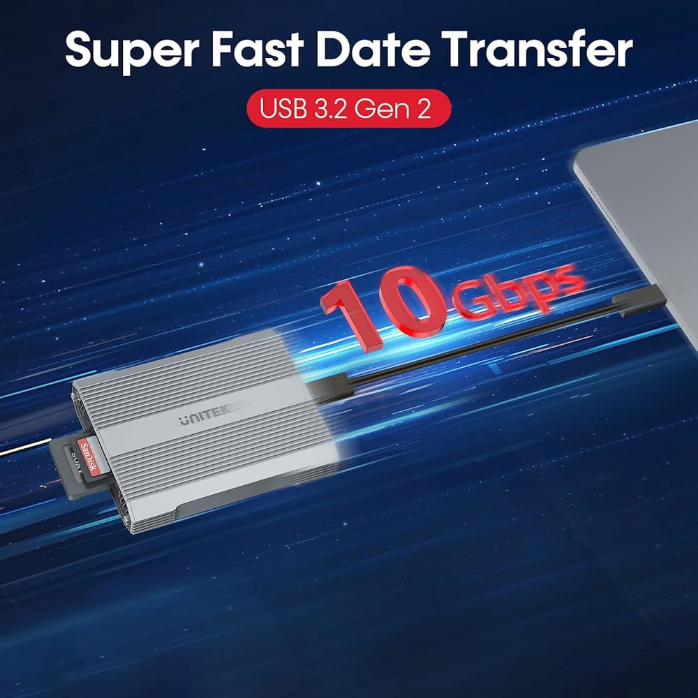 Unitek CFExpress 타입 A 및 SD4.0 UHS-II 메모리 카드 리더, 10Gbps USB 3.2 Gen 2, /SDHC / SDXC SDUC SDUC, 플러그 앤 - 상세 이미지 2