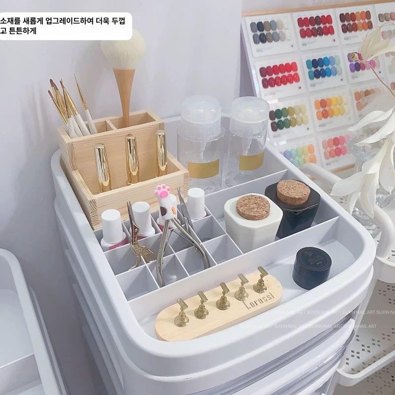네일샵트롤리 트롤리 왜건 이동식 선반 멀티 네일 관리실 세탁 코너 - 상세 이미지 3