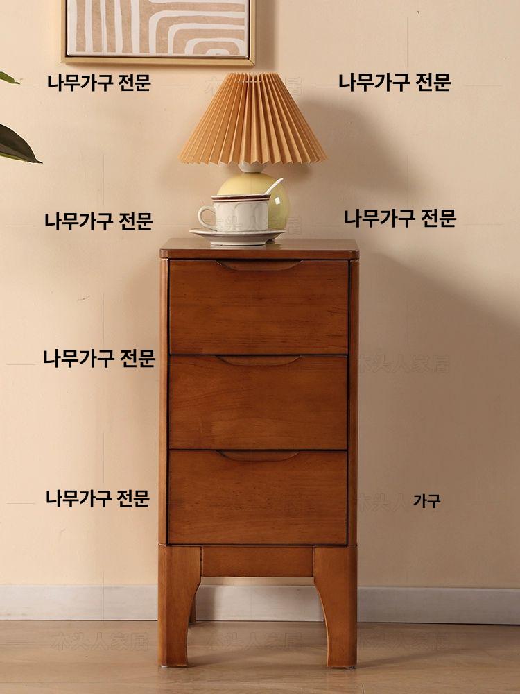 침대협탁 원목 슬림 나이트 테이블 침실 좌측우측 20cm 틈새수납 서랍식 침대옆탁자 - 상세 이미지 5