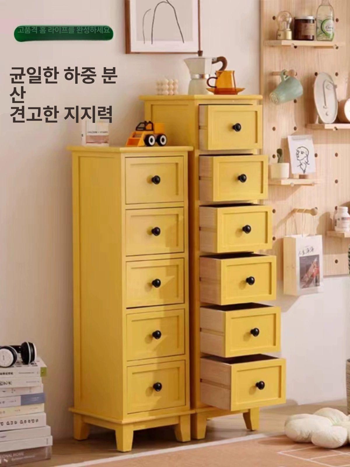 원목약장 빈티지 오픈선반 수납장 거실 주방 정리함 복고풍 수납 선반장 목재 보관함 - 상세 이미지 4