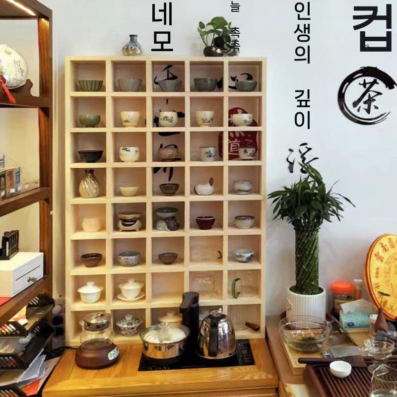 대형 40구 장식장 머그컵 컵진열장 술장식장 양주장식장 양주 위스키 거실 수납장 선반 원목 - 상세 이미지 5