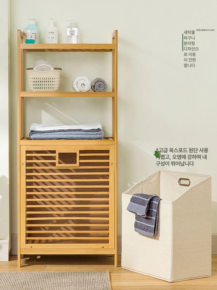 세탁물 수납함 햄퍼 욕실 빨래바구니 정리함 패브릭 손잡이 바스켓 보관함 다용도 - 상세 이미지 4