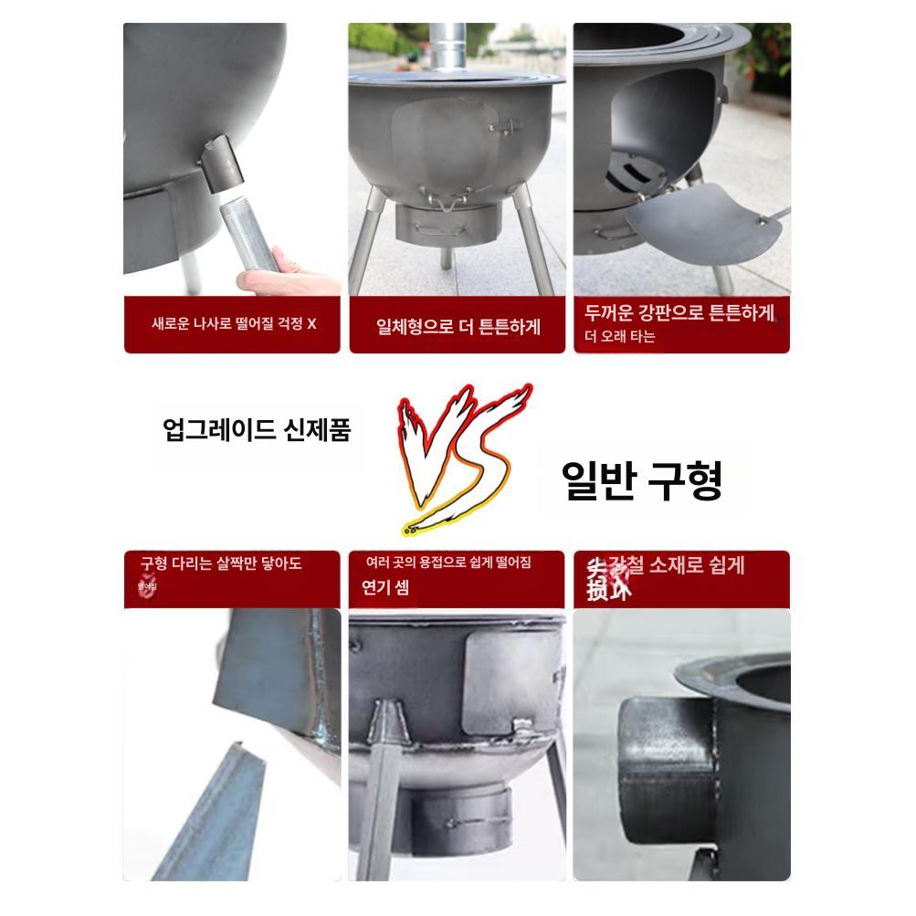 상업용 솥 무쇠 주물 뚜껑 아궁이 지름 업소용 화덕 영업용 주철 전통식 장작 요리 - 상세 이미지 4
