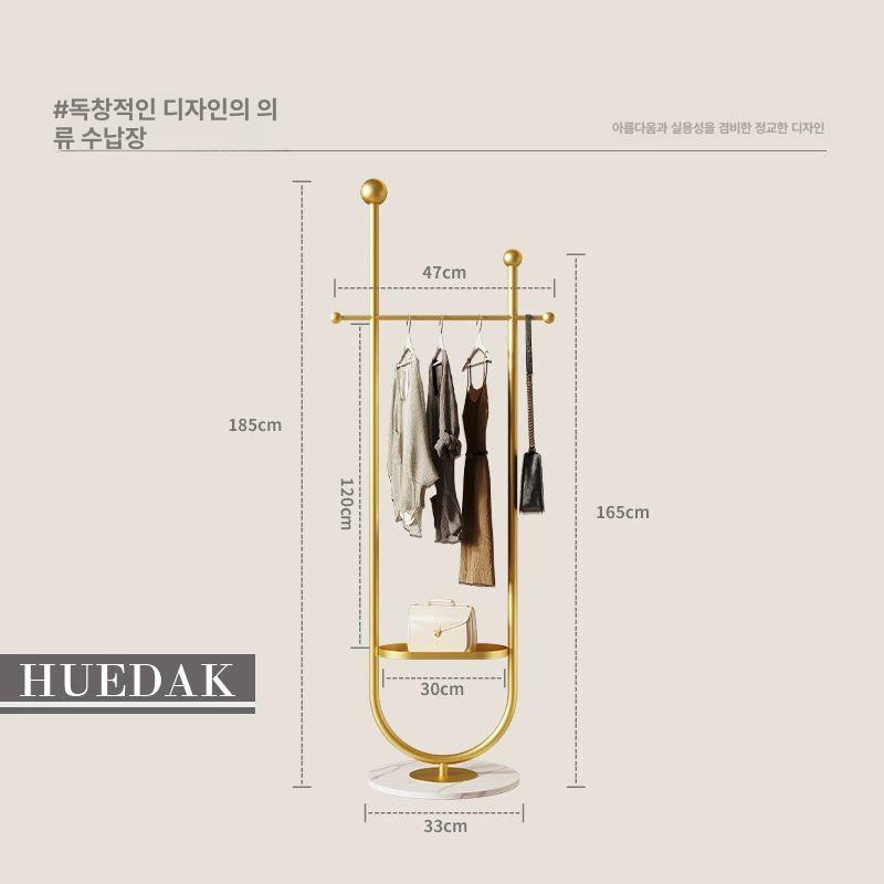 코트 행거 외출복 이동식 원목 스탠드 가방걸이 원룸용 옷장 튼튼한 우드 사이즈 이미지 6