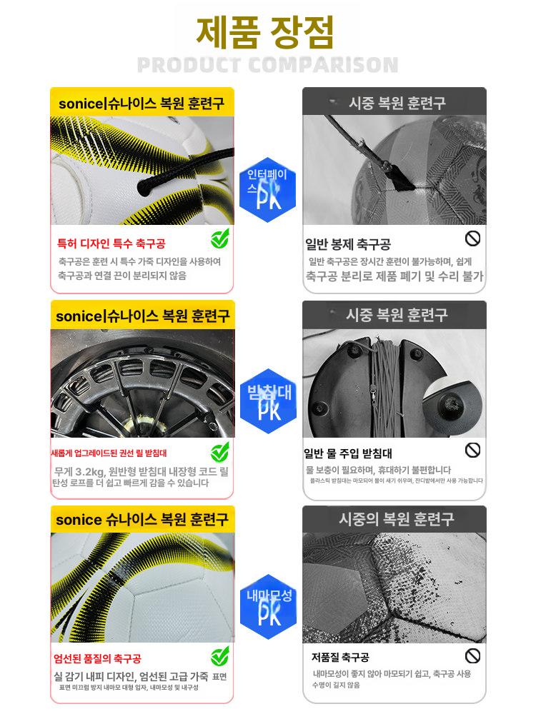 축구 리바운드 볼 개인 훈련용 킥 연습 줄 밴드 슈팅 트래핑 기초 드릴 장비 - 상세 이미지 5
