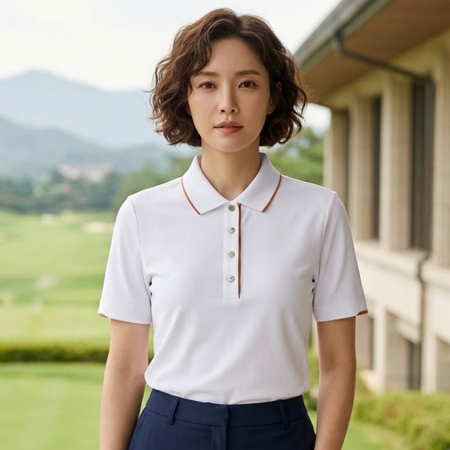 닥스 골프 여성 냉감 스판 통풍성 필드룩 골프 카라 반팔 티셔츠 - 상품 이미지