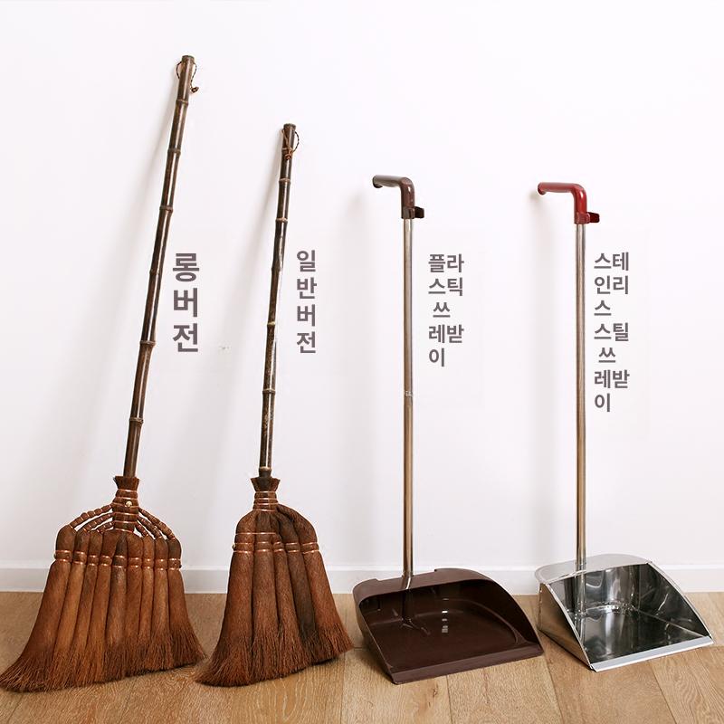 천연 빗자루 솔 종려나무 강모 쓰레받기 마루 청소용 - 상세 이미지 3