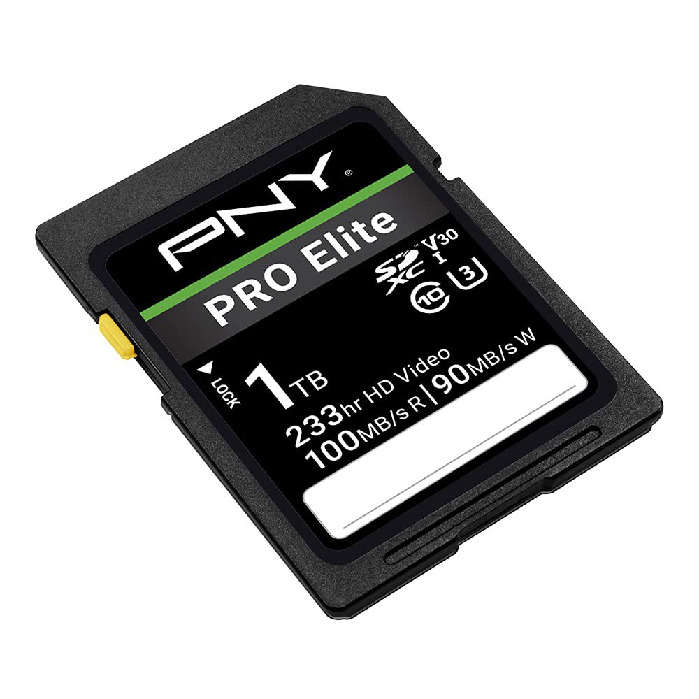 PNY 1TB PRO 엘리트 클래스 10 U3 V30 SDXC 플래시 메모리 카드 - 100MB/s, 10, U3, V30, 4K UHD, 풀 HD, UHS-I, 사이즈 SD - 상세 이미지 2
