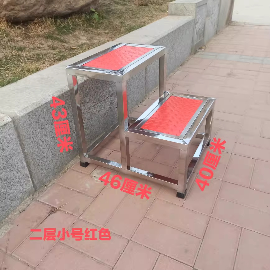 스테인레스 3단 계단 작업 철제 용 사다리 발판 디딤판 63x69x40 이미지 6