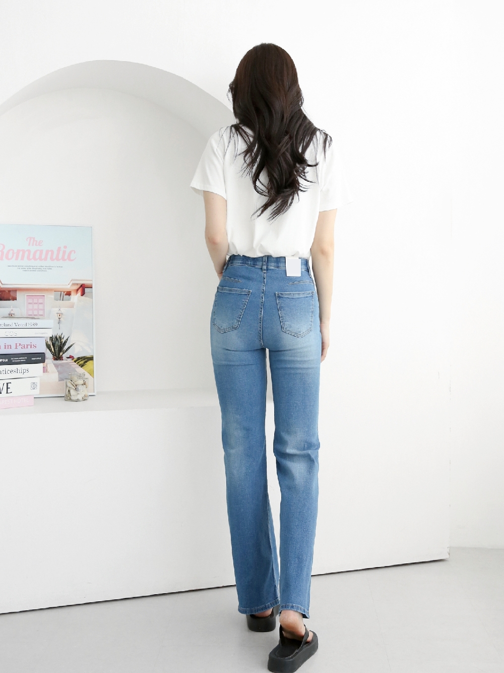 여름청바지 부츠컷청바지 하이웨스트 뒷밴딩 얇은 나팔 데님 팬츠 이미지 6
