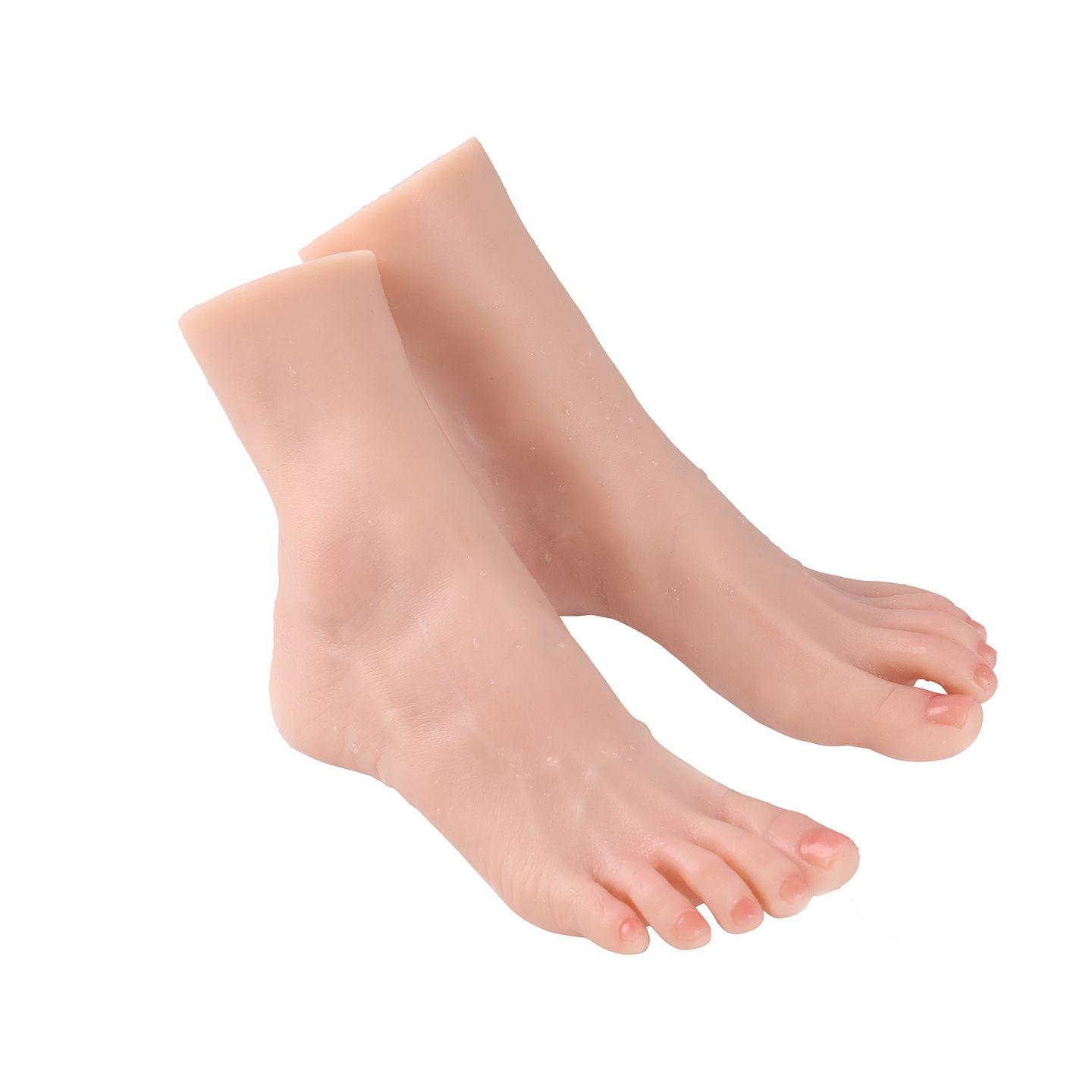다리 마네킹 페디큐어 네일 시술 모델 실리콘발 피팅 맨다리 여성 의족 연극 소품 - 상품 이미지