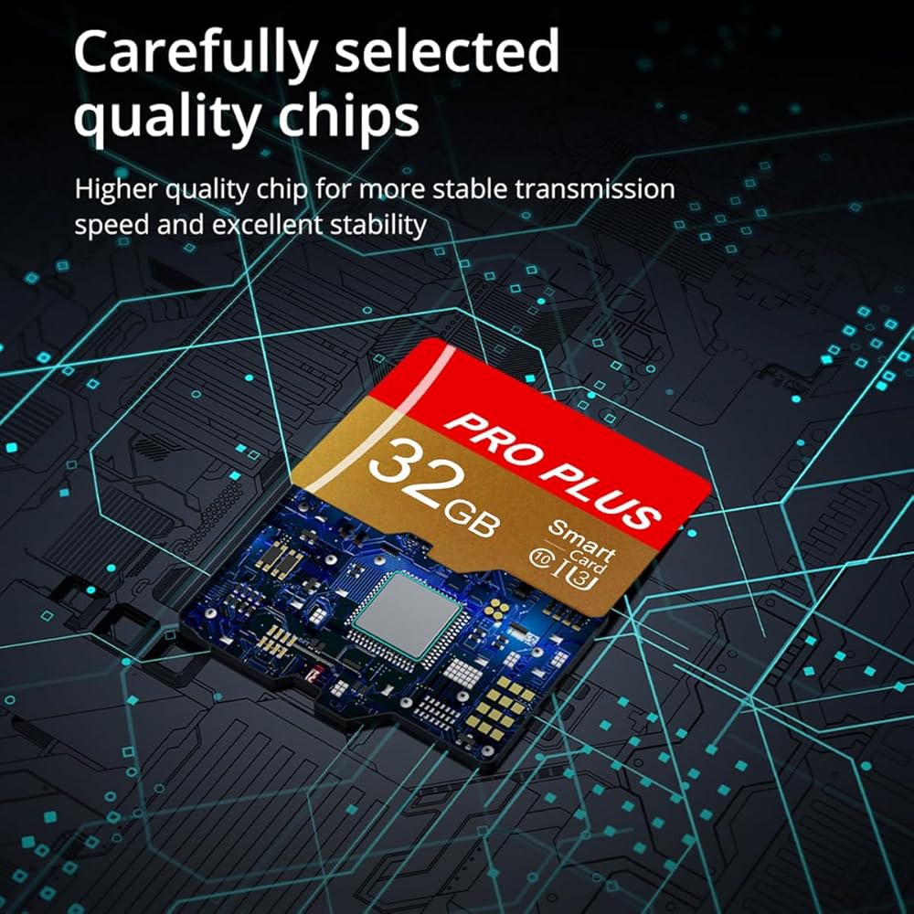 어댑터 포함 TF 카드 32GB 2팩, 고속 메모리 카드, 태블릿 / 휴대폰 카메라 카 오디오 게임 콘솔용 UHS-I C10 A1 (TF162 레드 골드 32GB) - 상세 이미지 3