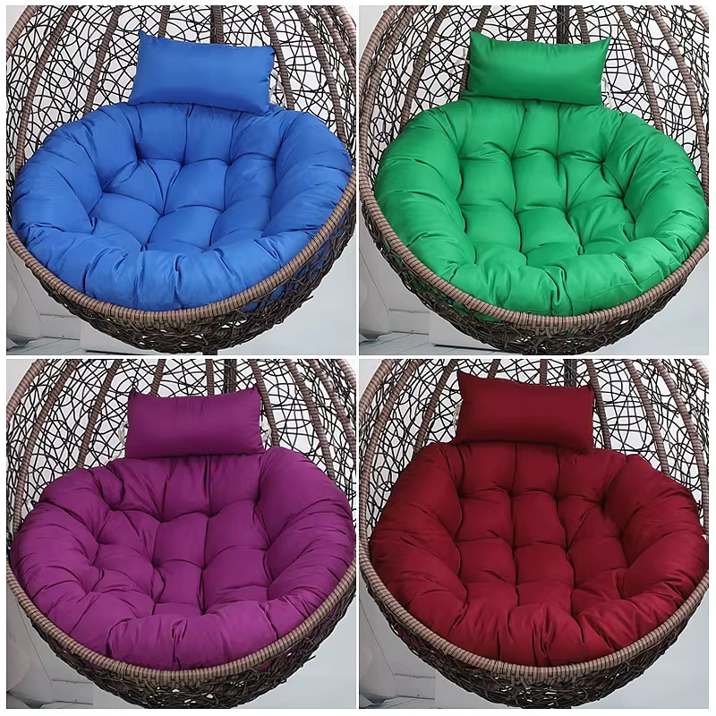 라탄 그네의자 쿠션 흔들의자 방석 푹신 솜 스윙체어 125cm - 상세 이미지 3