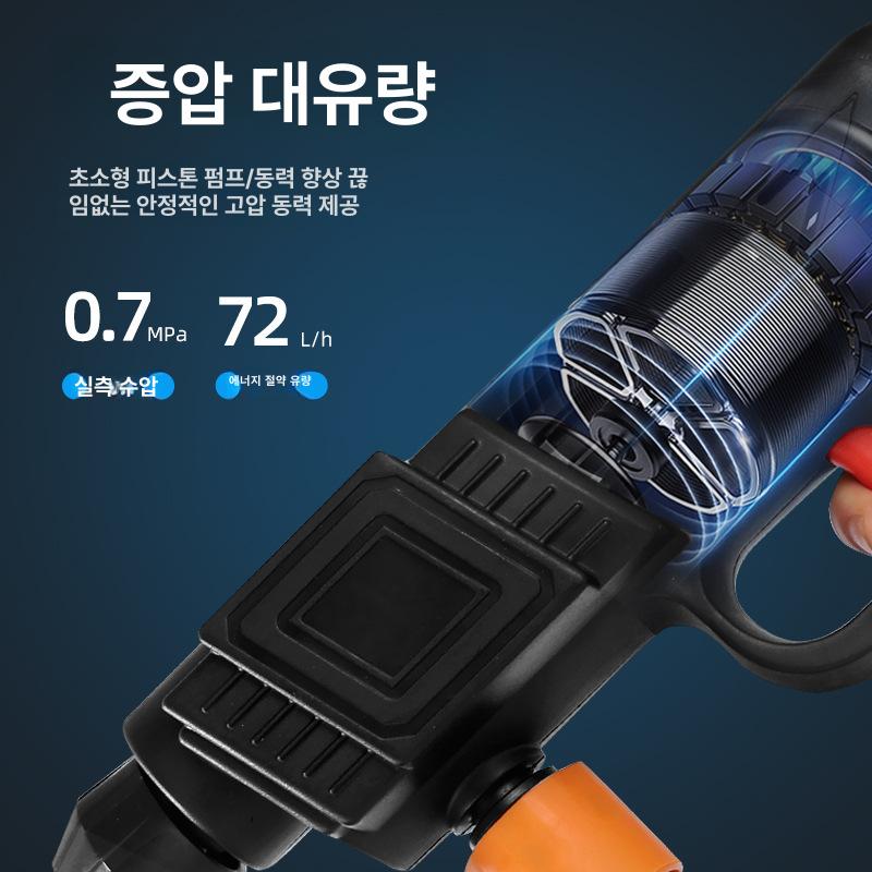 무선 분사건 고출력 초강력 물총 배터리 세척기 워터건 충전기 펌프 가정용 - 상세 이미지 5