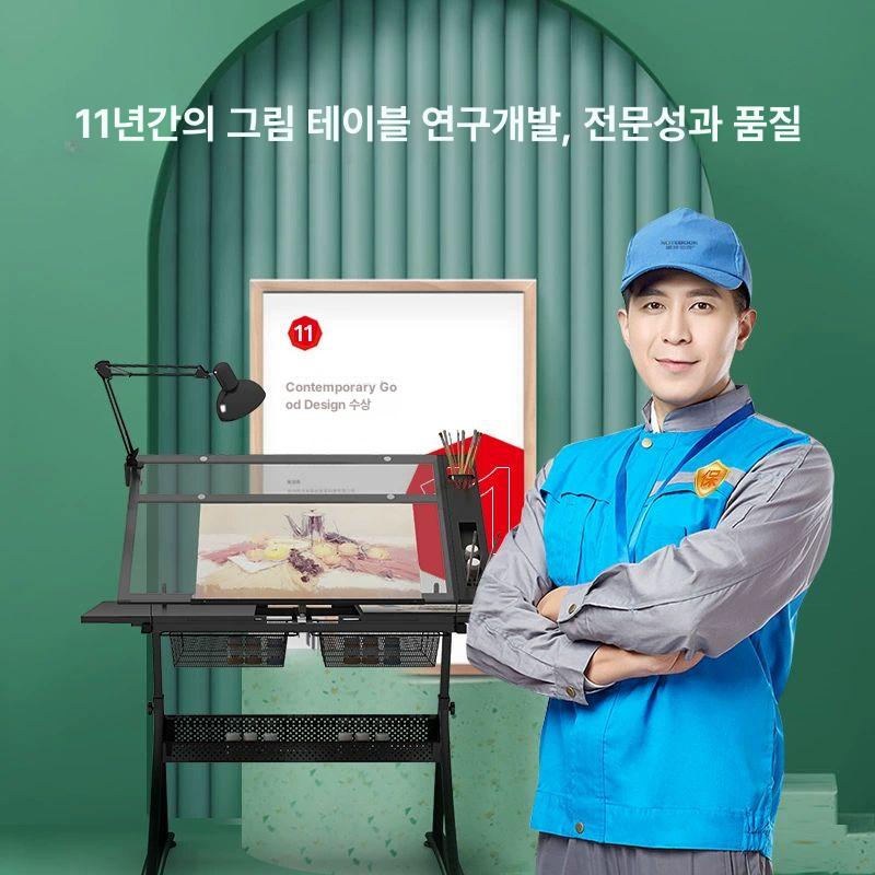 그림 드로잉책상 페인팅 아트 아티스트 조절 목재 드로잉데스크 관절형 제도 - 상세 이미지 4